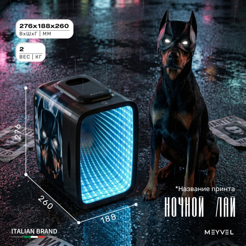 Meyvel MD-04C3B-RGB с принтом собака в маске