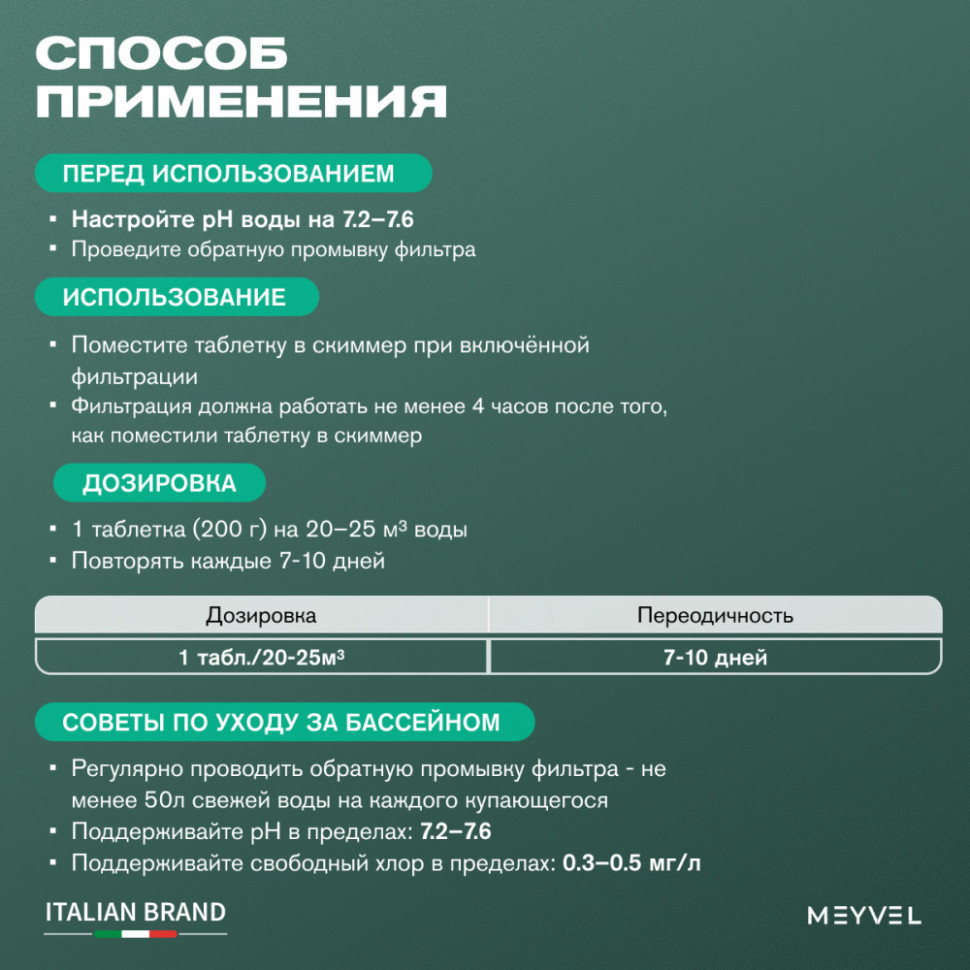 Meyvel SUPEReco 5 В 1 «Swimming Pool» таблетки 200 г для комплексной обработки воды в бассейнах